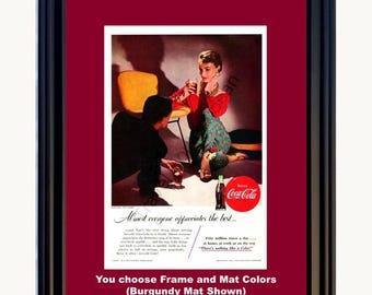 1955 Coca Cola Coke Framed ORIGINAL Vintage Ad - There's Nothing