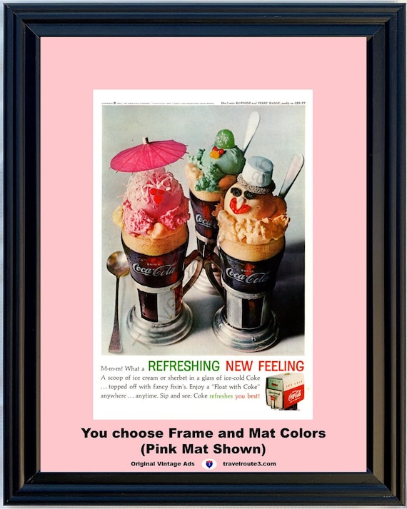 1962 Coca Cola Ice Cream Float Vintage Ad Coke Refreshing New