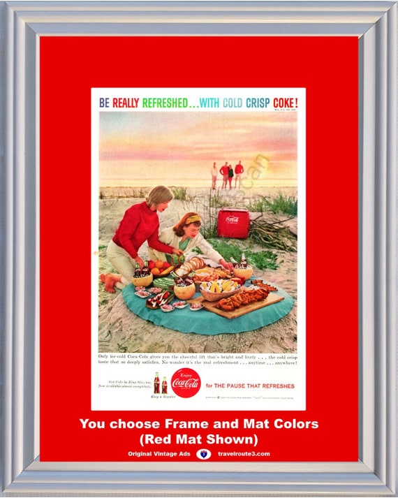 1959 Coca Cola Cooler Beach Picnic Vintage Ad Coke the Pause That