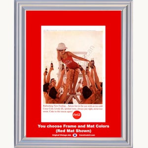 1963 Coca Cola Life Guard Framed ORIGINAL Vintage Ad - Lifeguard Coke Fun Sun Ice Cold Pretty Woman 63 *You Choose Frame-Mat Colors*