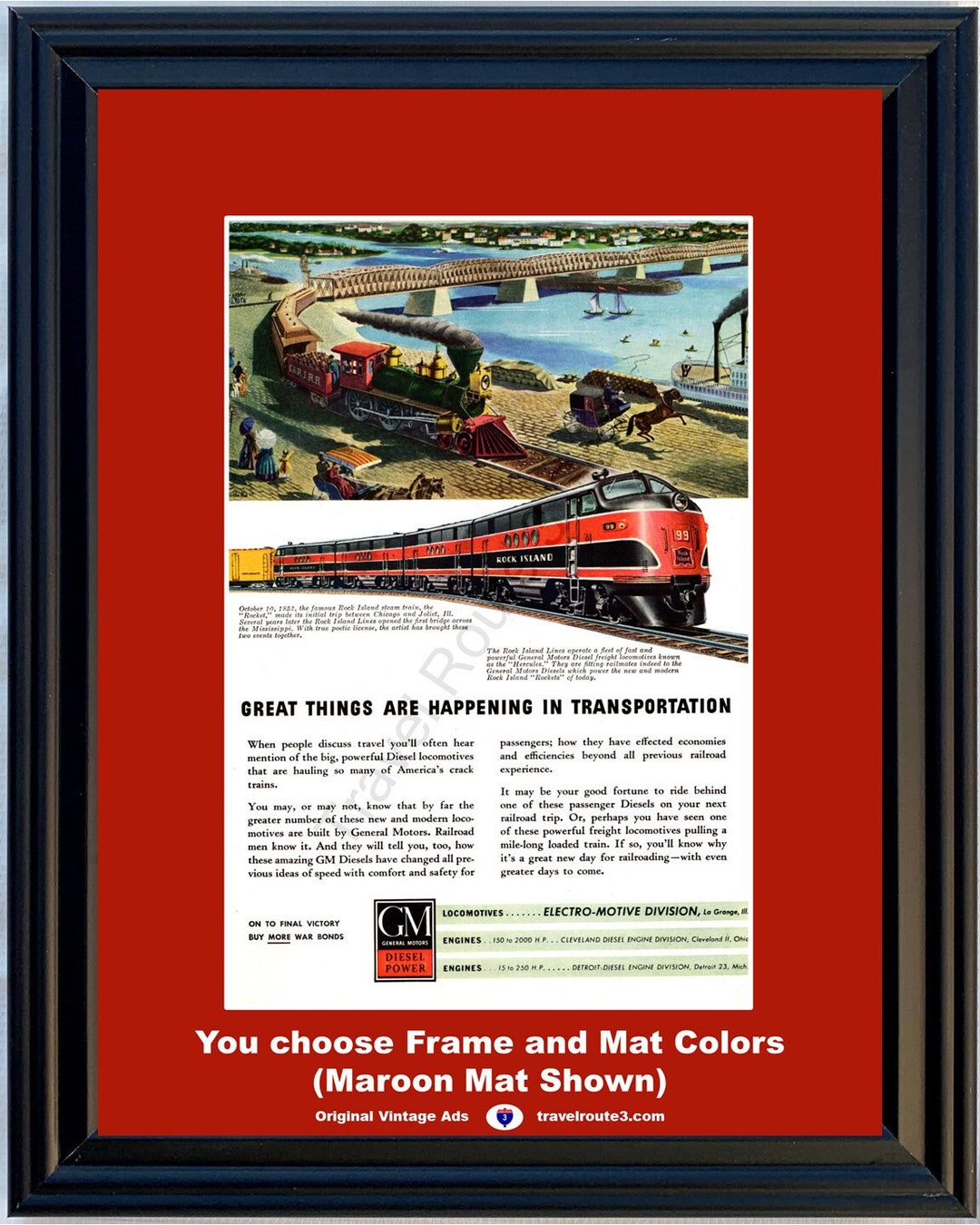 1945 WWII WW2 GM Trains Vintage Ad World War II 2 General Motors Diesel ...