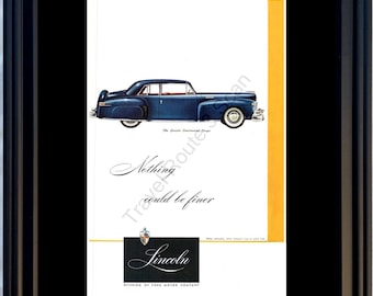 1947 Lincoln Continental Couple vintage annonce deux 2 portes, rien n'est plus beau Ford 47 * vous choisissez les couleurs du passe-partout *