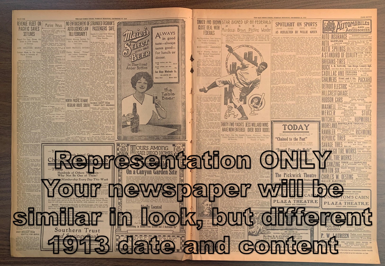 vintage L.G.B news paper design タンクトップ Random 1913 100+ Year Old Newspaper Vintage Advertisements Ads