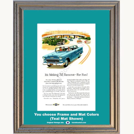 1955 Chevrolet 210 Framed ORIGINAL Vintage Ad - 55 Chevy Police