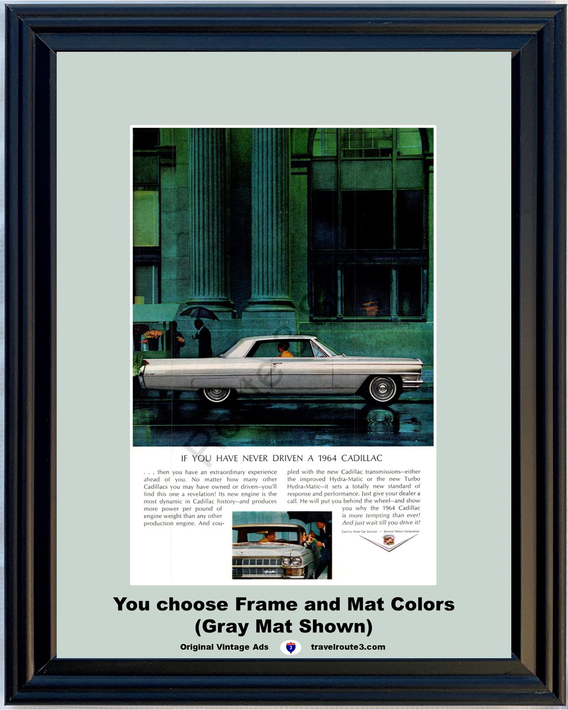 1964 Cadillac Coupe Deville Vintage Print Ad Caddy De Ville 2 Two