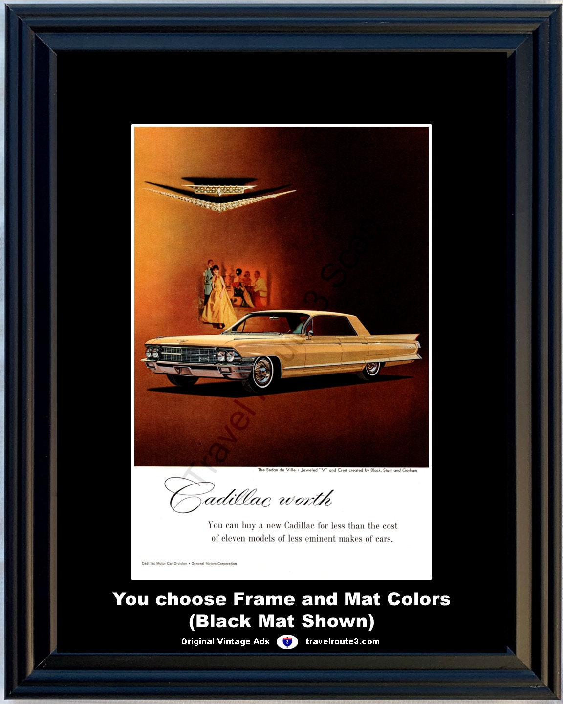 1962 Cadillac Sedan De Ville Vintage Ad Jeweled V Black Starr and