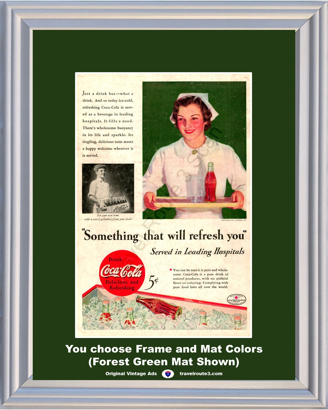 1934 Coca Cola Hospital Nurse Cooler Vintage Ad Case Bottles
