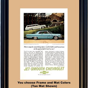 1963 Chevrolet Impala SS Sports Coupe Vintage Print Ad Chevy 409 Bel Air Station Wagon 63 *You Choose Frame-Mat Colors*