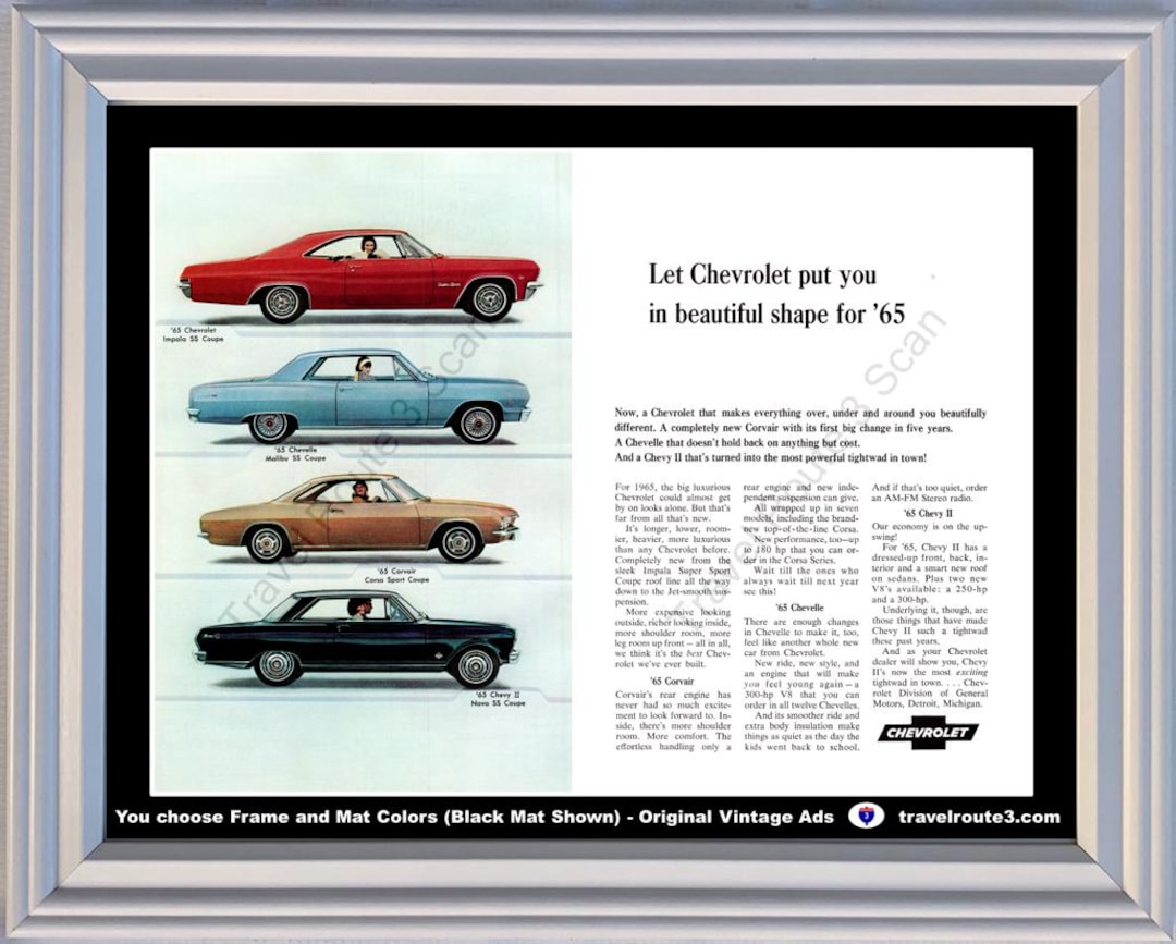 1965 Chevrolet Impala Chevelle SS Vintage Print Ad Malibu SS