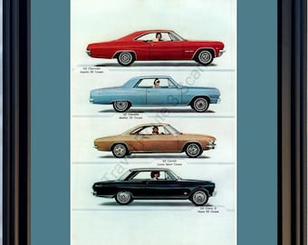 Anuncio impreso vintage del Chevrolet Impala Chevelle SS de 1965, Malibu SS Corvair Corsa Chevy II Nova, versión de 1 página, 65 *Usted elige los colores del marco y el paspartú*