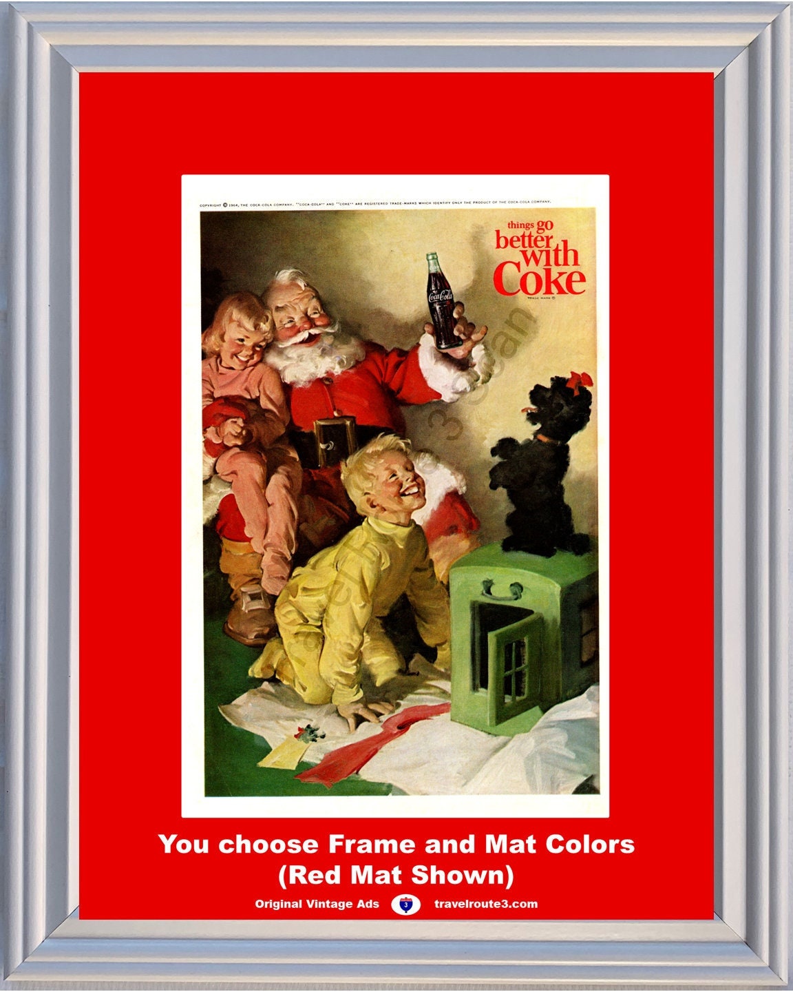1964 Coca Cola Christmas Santa Claus Vintage Ad Children Boy