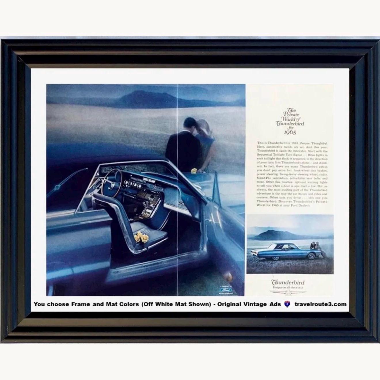 1965 Ford Thunderbird Framed ORIGINAL Vintage Ad - 65 T-bird