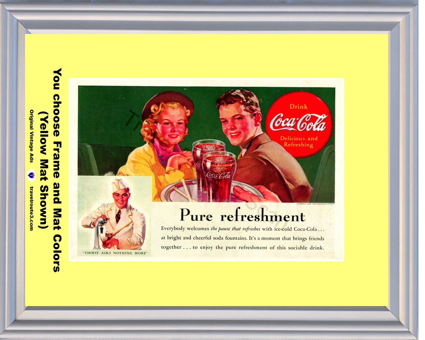 1938年 コカ・コーラ ソーダファウンテン ヴィンテージ広告 ポーズ 