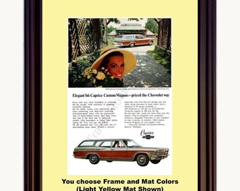 1966 Chevrolet Caprice Custom Wagon Framed ORIGINAL Vintage Ad