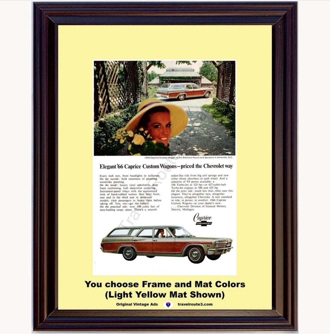 1966 Chevrolet Caprice Custom Wagon Framed ORIGINAL Vintage Ad
