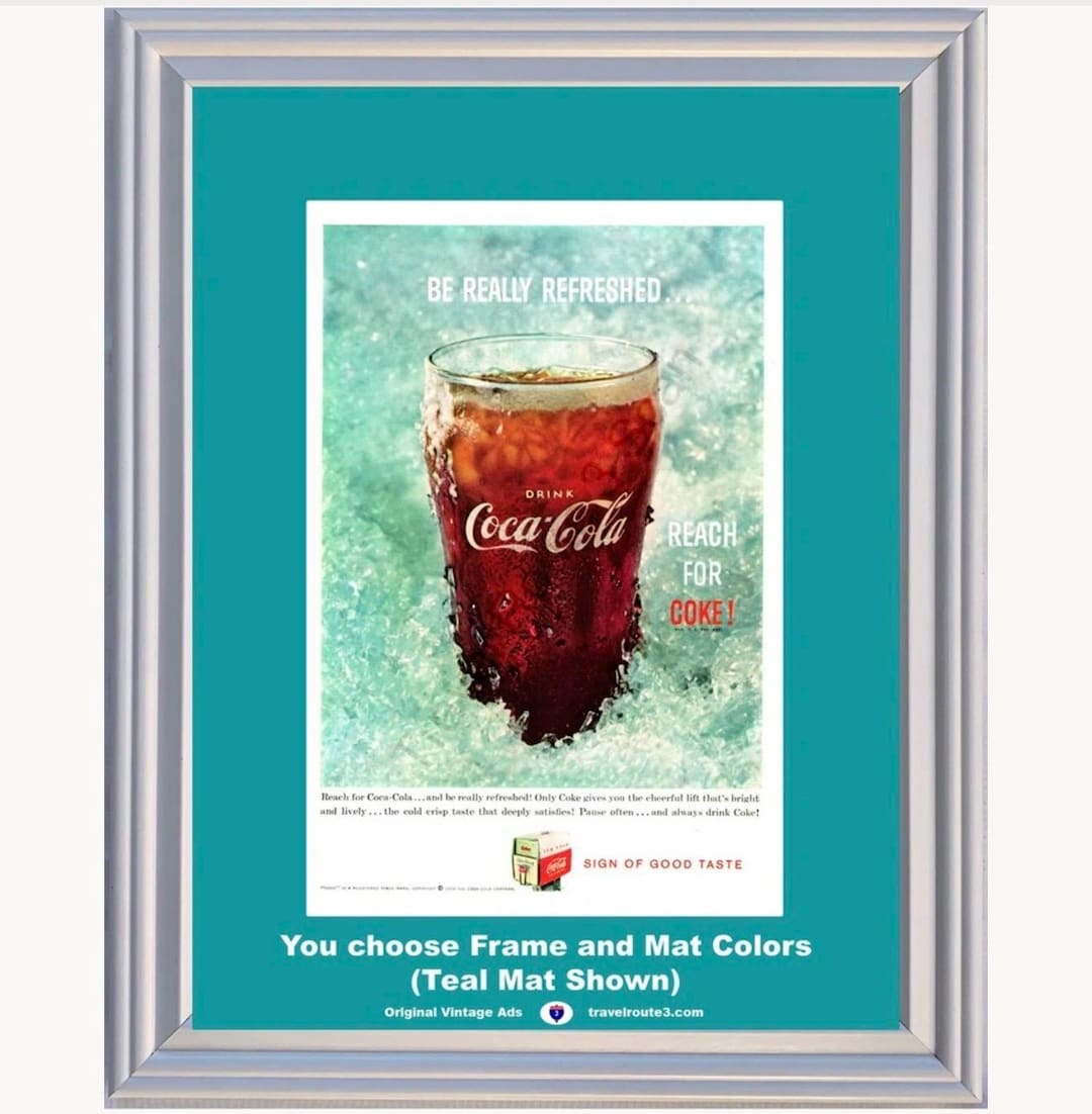 1959 Coca Cola Glass Framed ORIGINAL Vintage Ad Have a Coke Be