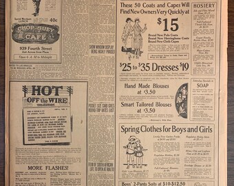 March 18th 18 1922 100 Year Old Newspaper Vintage Advertisements