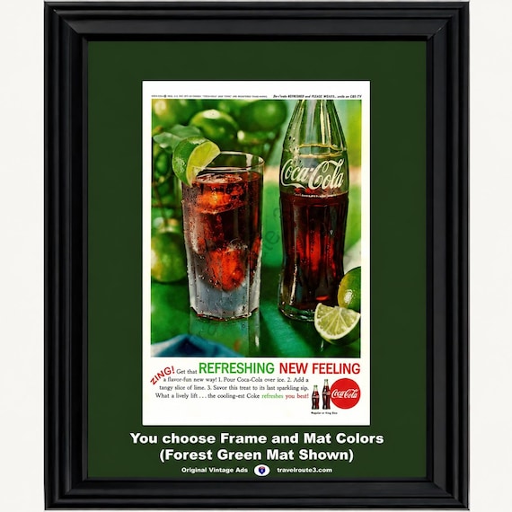 1962 Coca Cola Lime Zing Framed ORIGINAL Vintage Ad - Refreshing