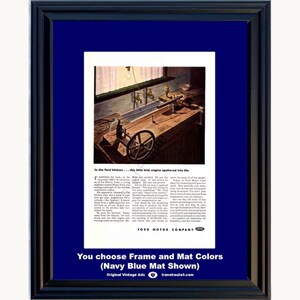 Originale Vintage-Werbung von 1944 für den Henry-Ford-Prototypmotor aus dem Zweiten Weltkrieg – FoMoCo Motor WW2 (2. Weltkrieg, 44) *Sie wählen die Farben für Rahmen und Passepartout*
