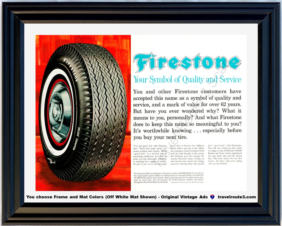 1962 Firestone Tires Vintage Ad Whitewall White Wall Bias Bly