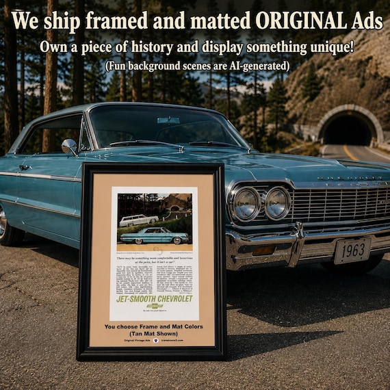 1963 Chevrolet Impala SS Sport Coupe Framed ORIGINAL Vintage Ad