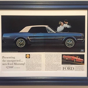 1964 64 1/2 Ford Mustang Vintage Ad Hardtop Convertible 2 Page 1965 65