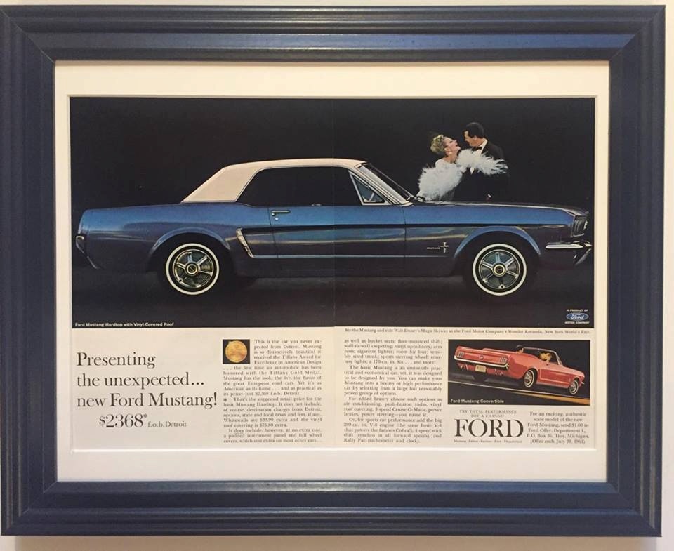 1964 64 1/2 Ford Mustang Vintage Ad Hardtop Convertible 2 Page