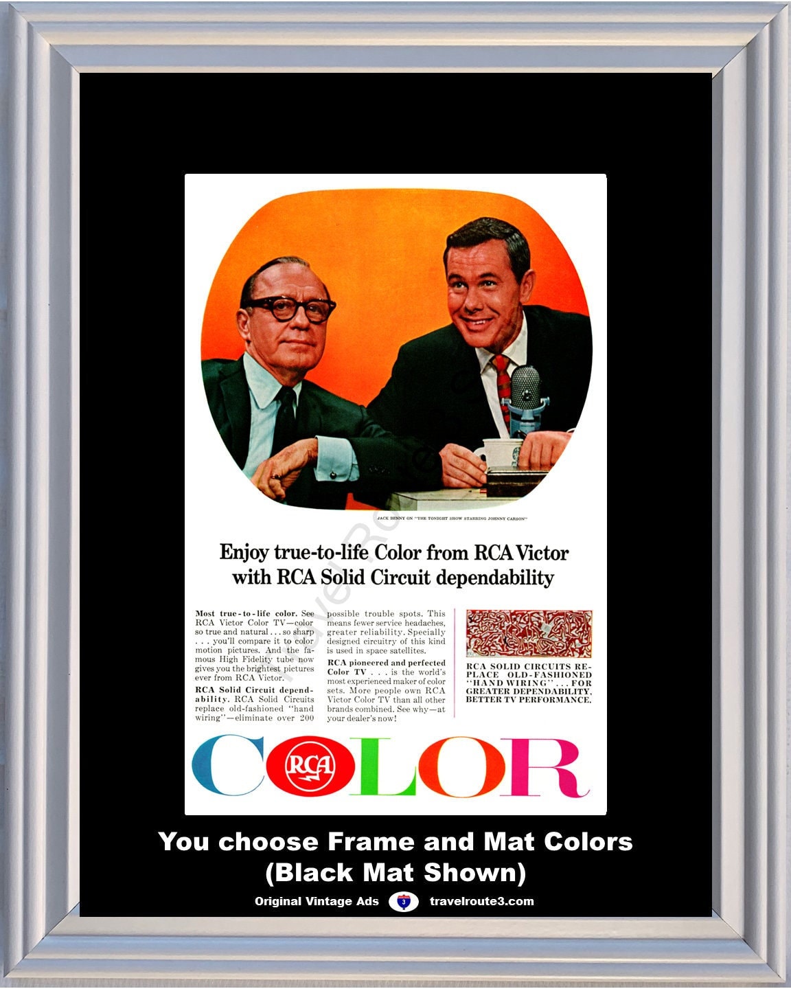 1965 Johnny Carson Jack Benny Vintage Ad Tonight Show RCA Victor