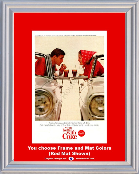 1965 Coca Cola Classic Cars Drive in Vintage Ad Hop Convertible
