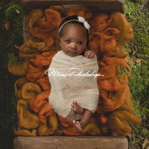 PSD & JPG wood bed in the forest, Newborn Digital Backdrop, with special Set of Brush for Photoshop image 3