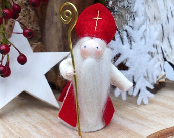 Nikolaus für den Jahreszeitentisch im Winter/ Weihnachten, Filz-Püppchen oder Deko Figur