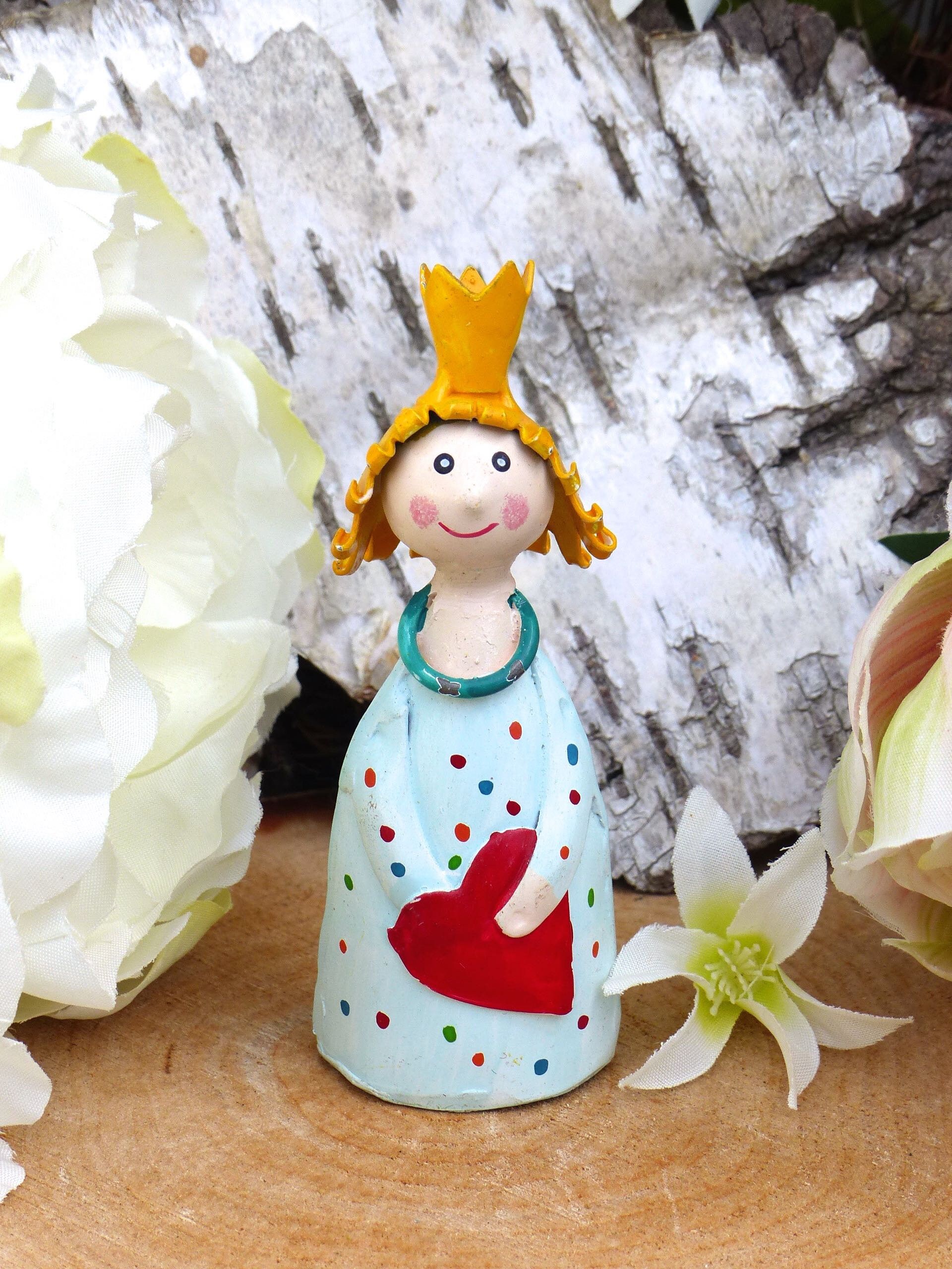 Aha Zaunhocker Prinzessin Mit Herz – Lustige Gartenfigur Aus Blech, 21 Cm Hoch, Handgefertigt Für Balkon, Terrasse & Garten