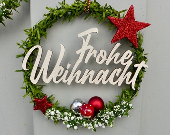 Fensterdeko, Fensterschmuck WinterAdvent-Weihachts-Deko, Kranz "Frohe Weihnacht"