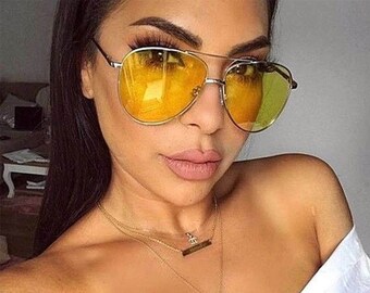 yellow reflective sunglasses