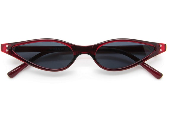 Small Vintage Cat Eye Women Sunglasses Red or Whi… - image 2