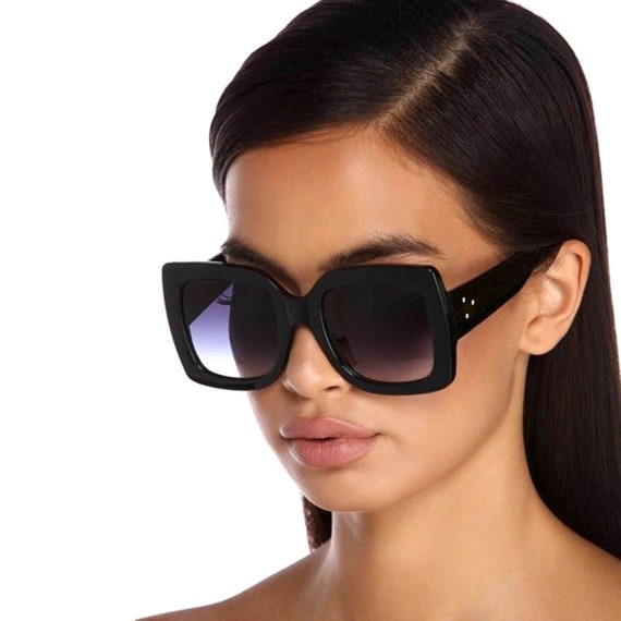 Black plastic sunglasses hot sale