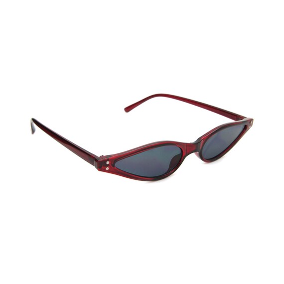Small Vintage Cat Eye Women Sunglasses Red or Whi… - image 1