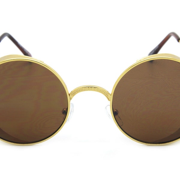 Steampunk Vintage Sunglasses Gothic Gafas de Sol | Men Women Anteojos | Gold Metal Frame Lentes | Party Hiphop Shades