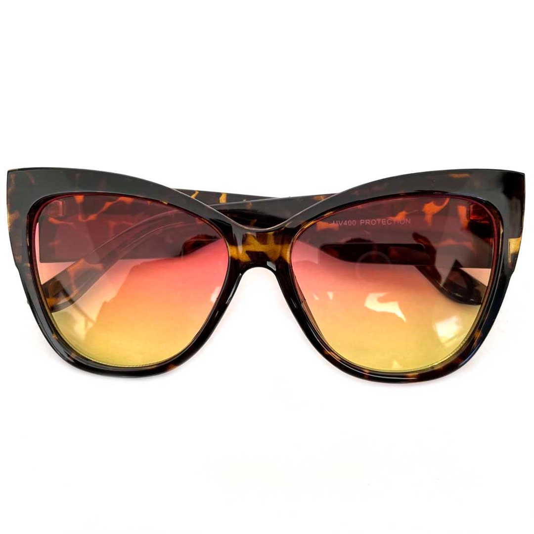 Cateye Oversize Sunglasses Women Gafas De Sol Pink & Yellow - Etsy