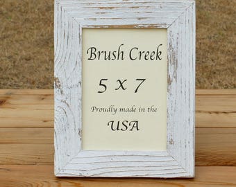 Rustic White Washed Picture Frame