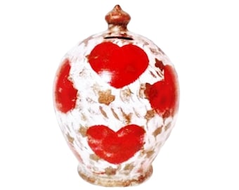 New home fund most sold items on etsy adult piggy bank money pot openable anniversary tin reward jar heart red gold white room decor