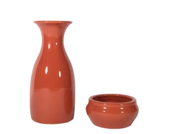Ceramic Jug, Ceramic Pitcher, Ceramic Bottle, Ceramic Drinkware, Bowl for snack and Pitcher, Peach color, Glazed Pitcher.