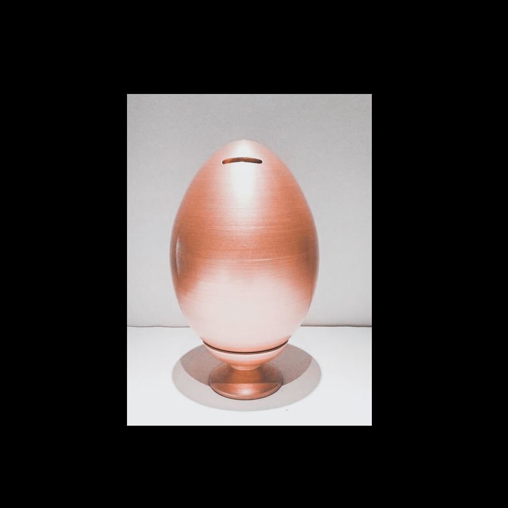 Large Coin bank piggy bank egg pottery egg piggy bank Etsy