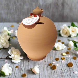 Terrakotta Spardose, Spardose, Keramik Spardose, Keramik Spardose, Sparschwein, rustikale Hochzeit Dekor
