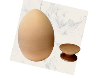 Egg, Egg shaped, Egg cup, 12 inch, pottery egg, large egg, extra large pottery egg, pottery bisque, ready to paint, paintable pottery