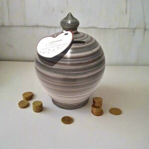 Hucha de cerámica para hombre, regalo de aniversario, hucha para adultos, cerámica italiana, caja de dinero de cerámica