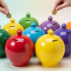 Gift for new dad, gift for new mom, expecting mom gift, mom to be present, piggy bank, italian money pot