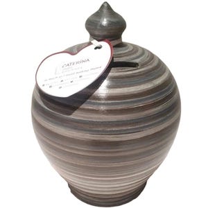 Piggy bank adult, ceramic coin bank, clay money pot, smash money pot, piggy bank for men, pottery anniversary gift for husband and boyfriend