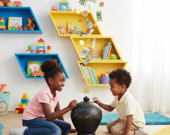 Piggy Bank, Chalkboard bank, chalkboard paint, piggy bank for kids, piggy bank for couples, piggy bank for boys, piggy bank for girls
