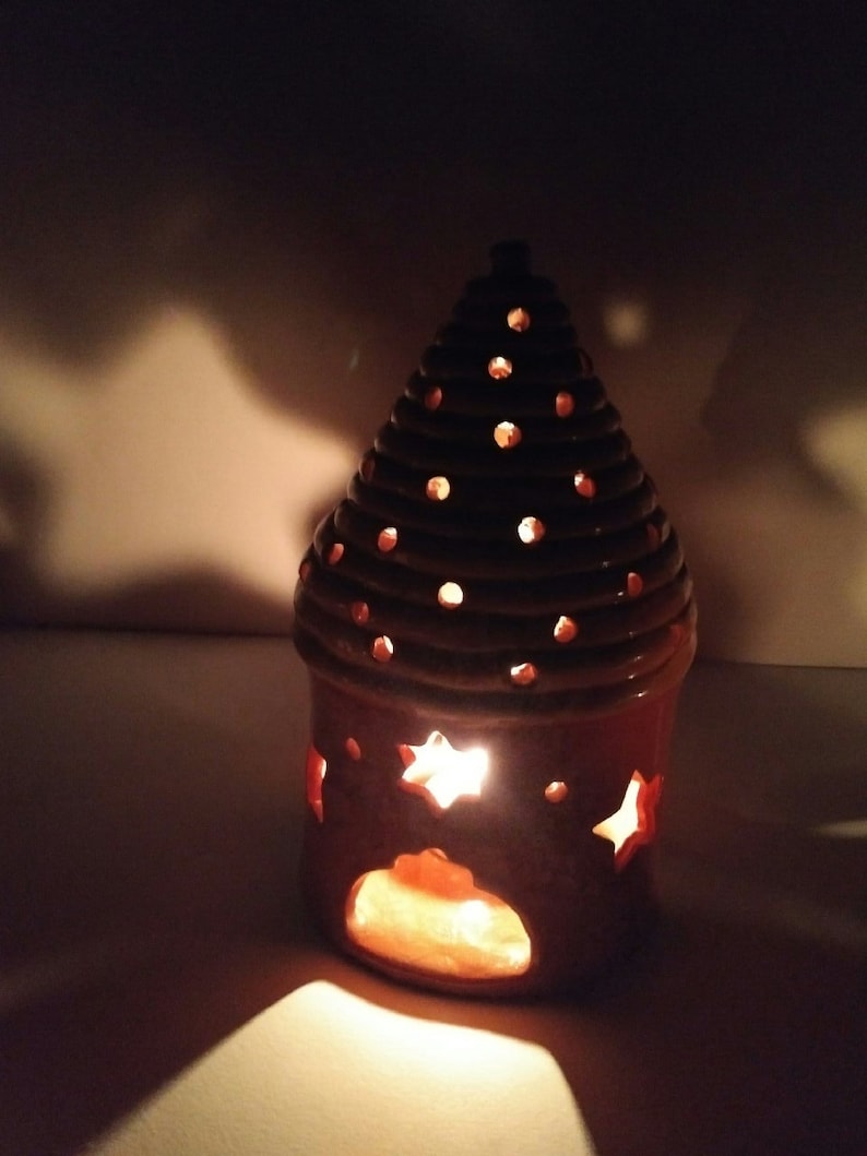 Pottery House House Shaped Candle Holder Candle Holder Etsy